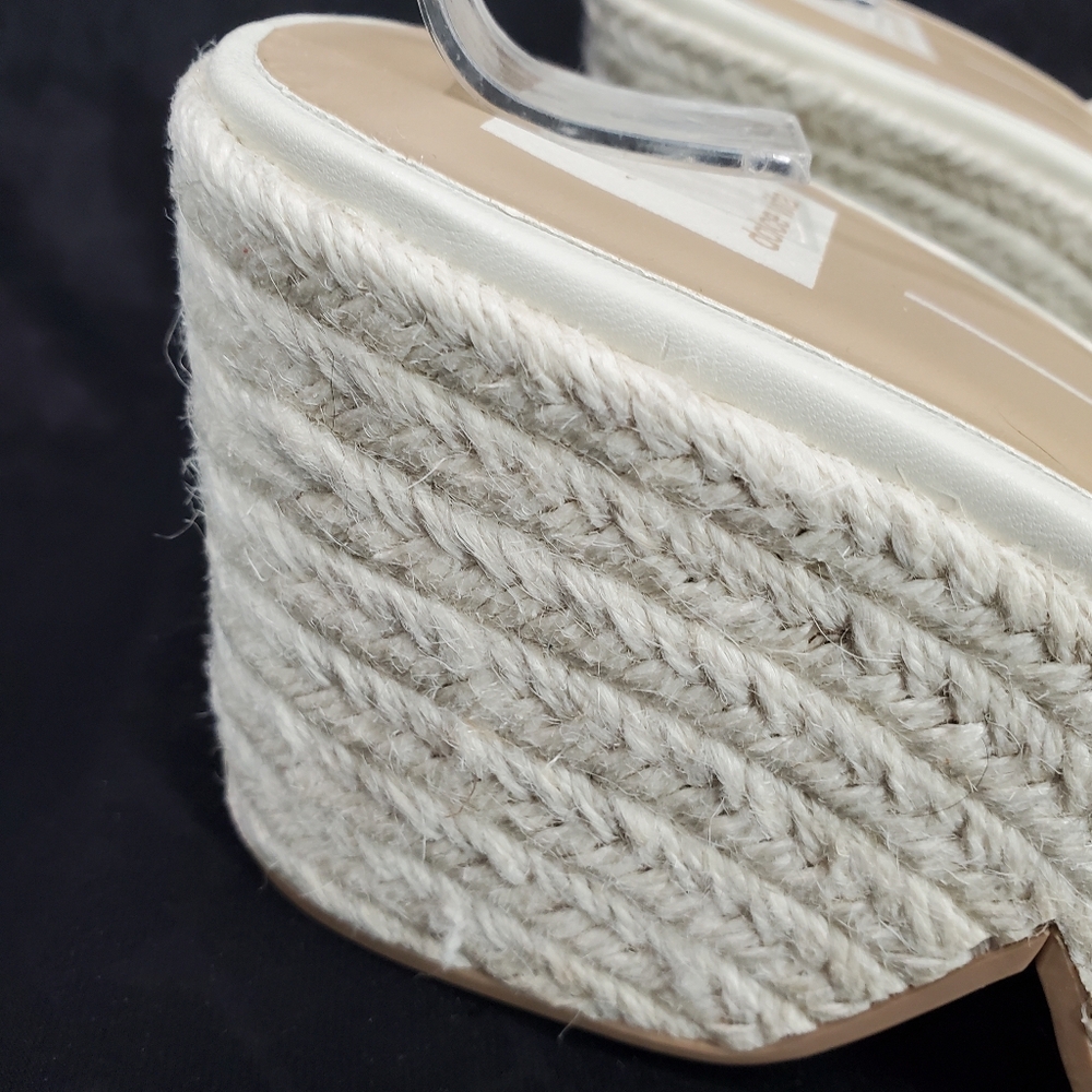 Dolce Vita Womens Saydie Cream Raffia Slip On Wedge Platform Sandals  Size 9.5 - Picture 6 of 15